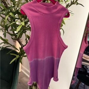 Vibrant Pink and Purple Sleeveless Bodysuit